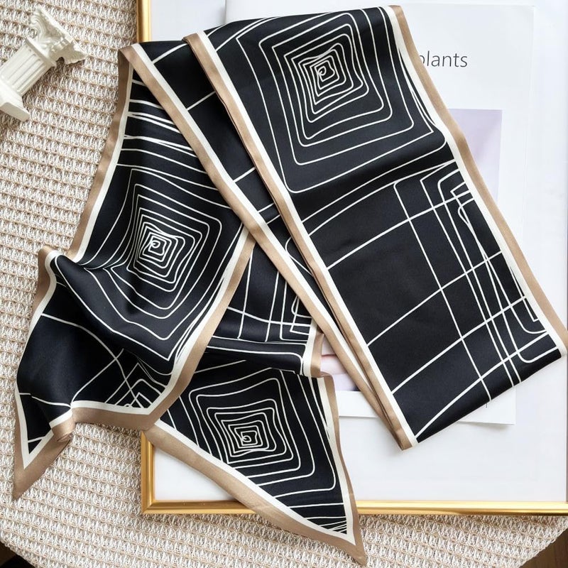 FONYVE Silk Head Scarf for Hair Fashion Headwrap for Women Lightweight Neck Tie - Image 4